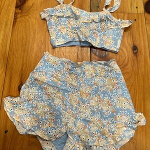 Lovers + Friends Blue Floral Jumpsuit